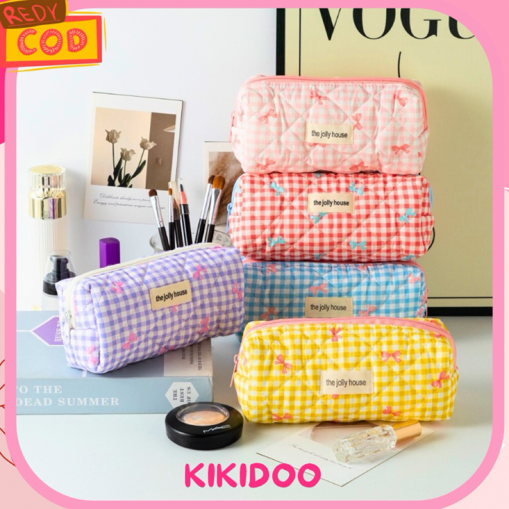 

Kikidoo Tempat Pensil Pouch Make Up Coquette Aesthetic | Tas Kosmetik Pita Bow | Pencil Case Multifungsi Lucu Fashionable WL02