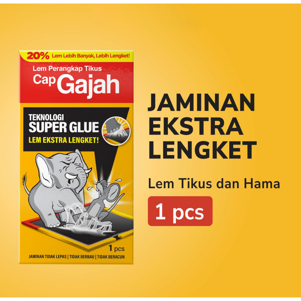 Lem Perangkap Tikus Cap Gajah Trap Lem dan Hama / Lem Tikus Super Lengket Cap Gajah