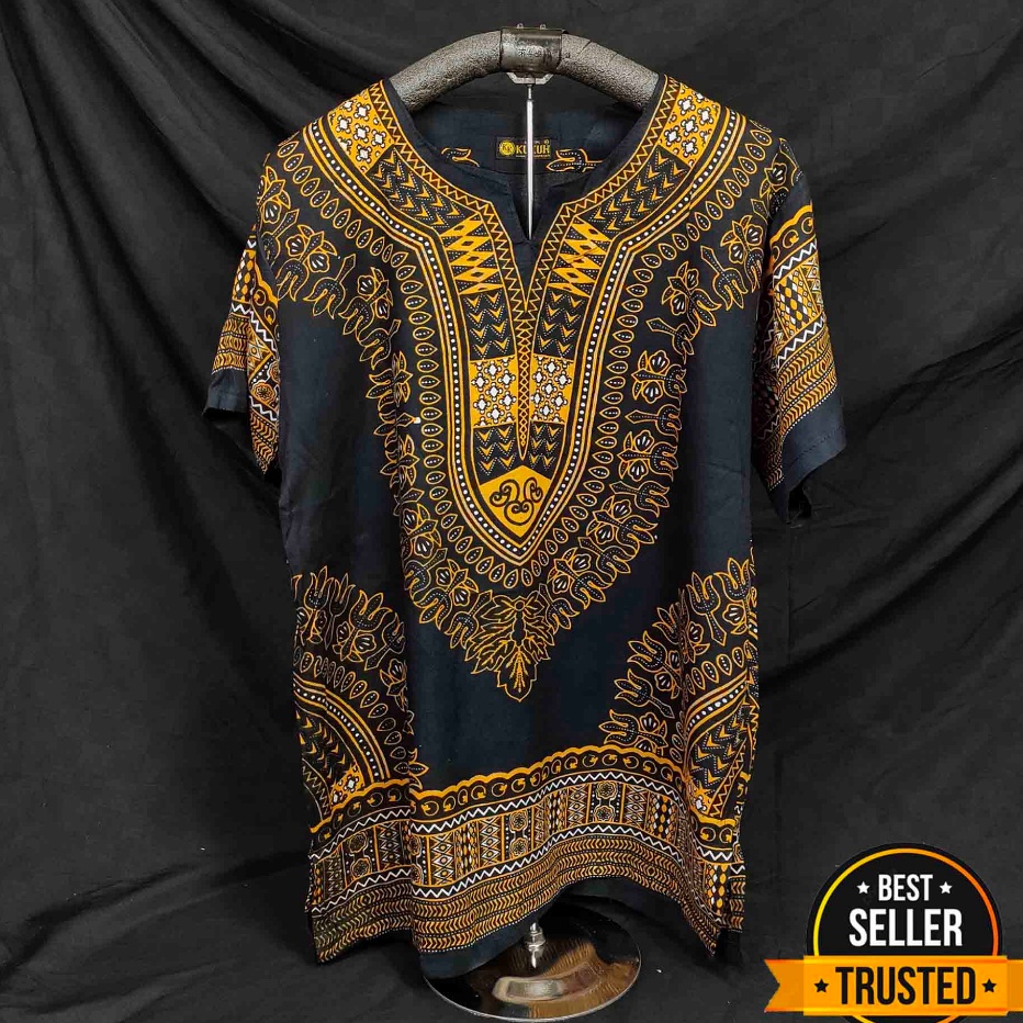 Baru Baju Uje Motif Batik Thailand Dasar Hitam  Baju Dashiki Hitam  Baju Bali  Baju Santai Pria Wani