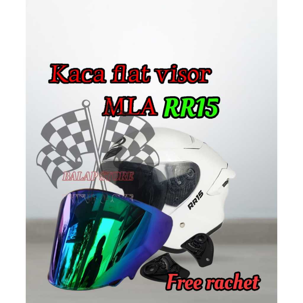 Kaca Helm MLA RR15, MLA RR15 KYROZ, mla rr15 kyroz, mla nsr25 Flate Visor, Clear, Smoke, Iridium, Re