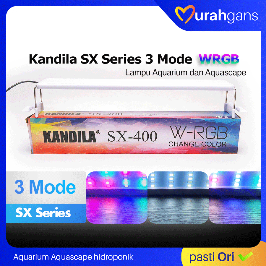 Lampu KANDILA SX Series WRGB 3 Mode Warna LED Aquarium KANDILA SX 200 300 400 500 600 800 1000