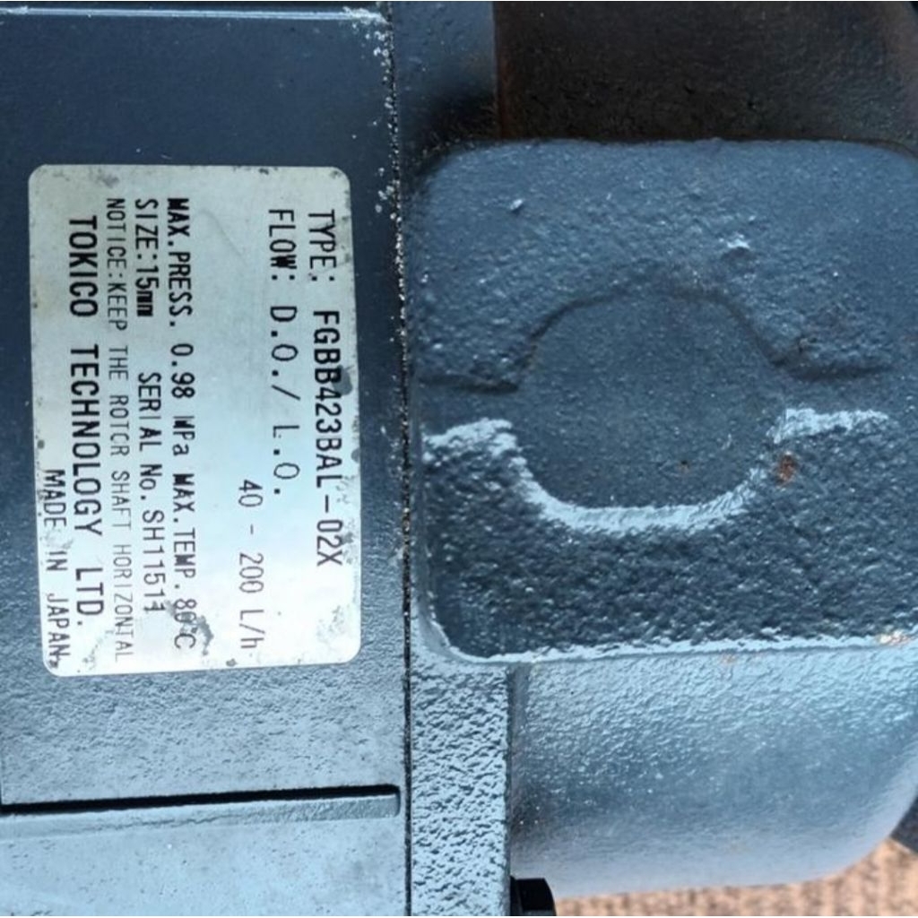 Flow meter/meteran minyak solar TOKICO size 1/2 inch Model : FBB 423 BAL-02X non reset