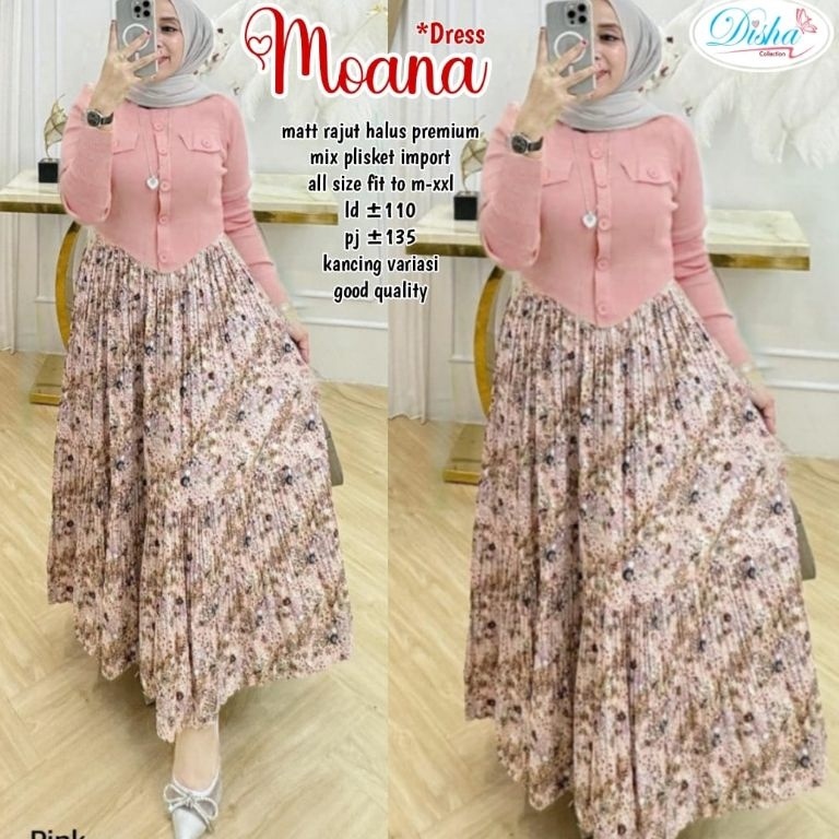 KODE H48G DRESS BAHAN RAJUT HALUS MIX PLISKET IMPORT VIOLA QUEEN MAXI by dans