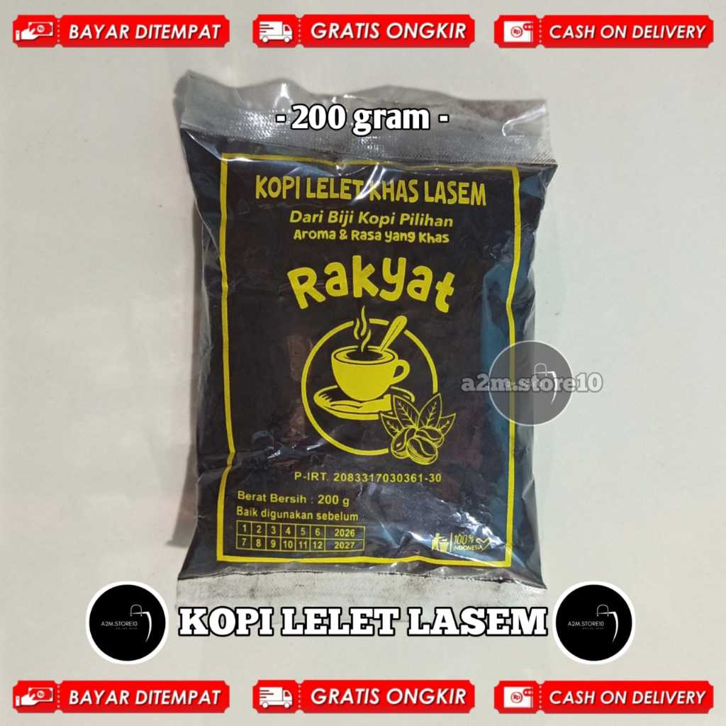 

200 GR KOPI LELET LASEM TERMURAH TERLARIS | KOPI BUBUK HITAM HALUS | KOPI RAKYAT KOPI ROBUSTA