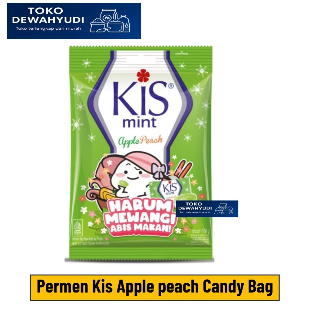 

Permen Kis Mint Apple Peach | Permen kis Apel persik mint per Bag