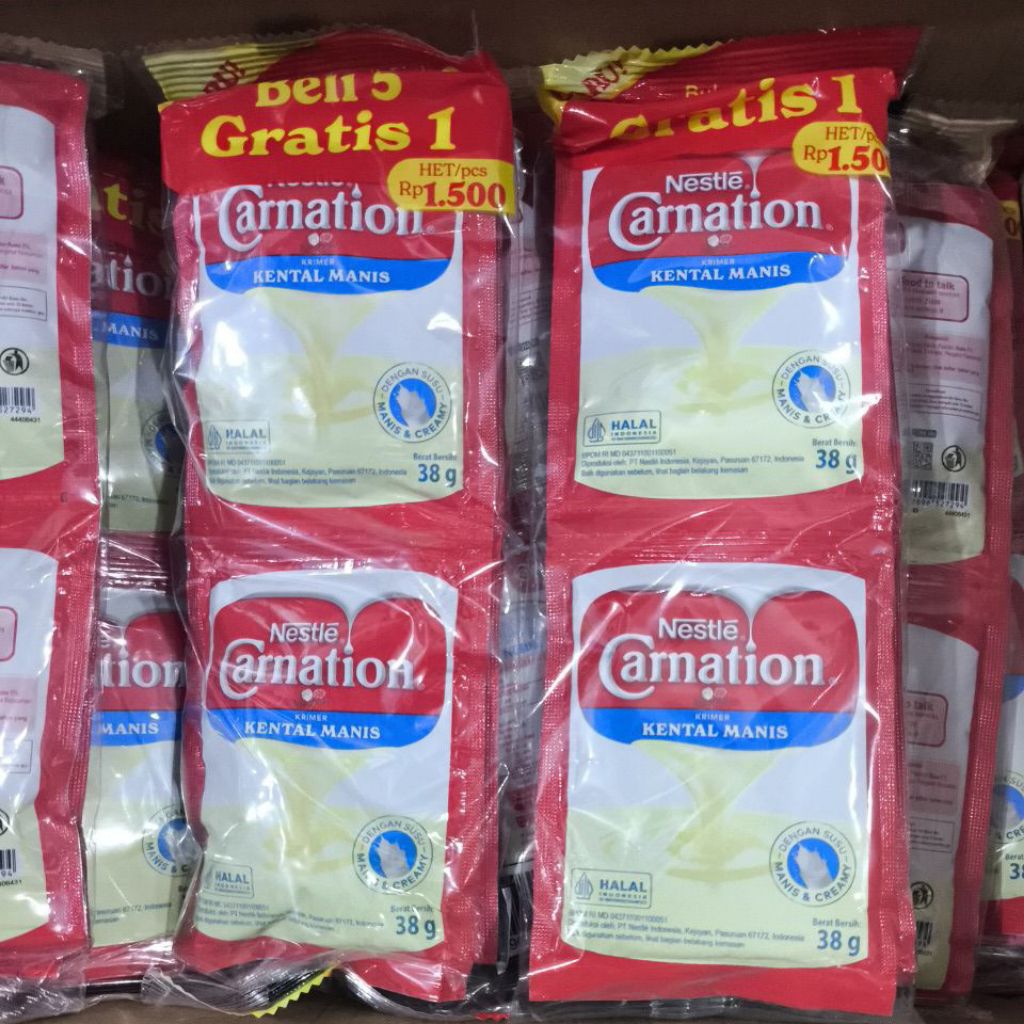 

Susu carnation sachet per pak