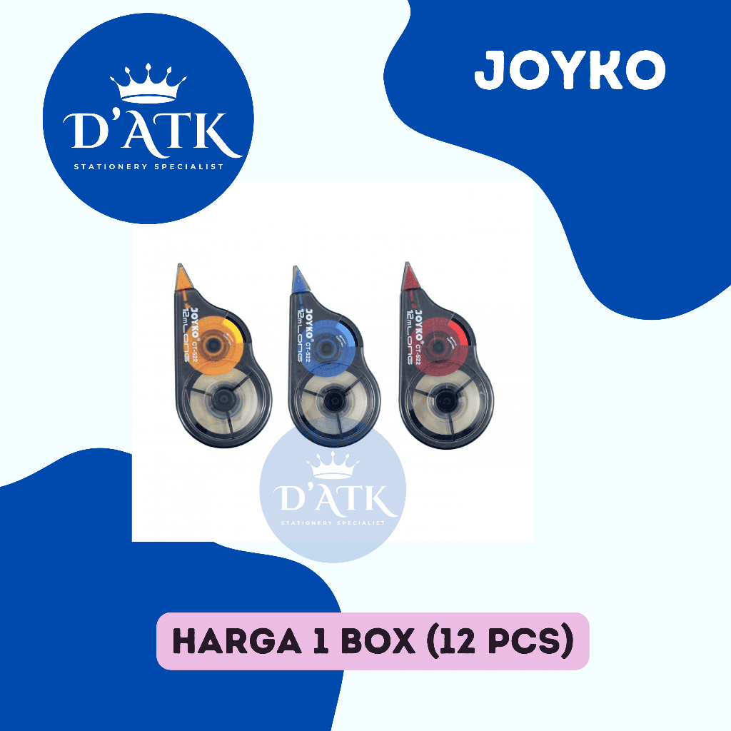 

Joyko CT-522 Correction Tape Pita Koreksi - Cortape tipe x kertas / roll 1 BOX (12 PCS)
