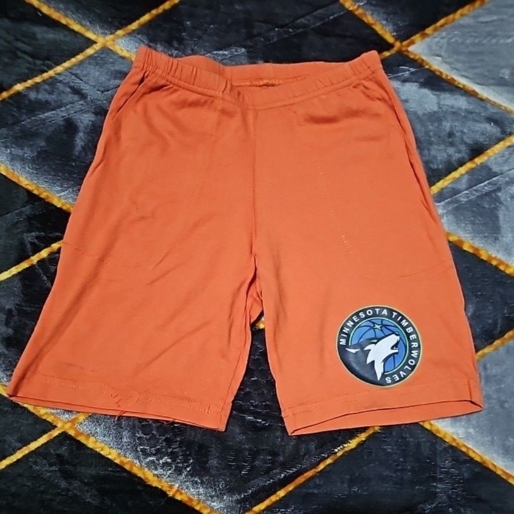 Celana Kaos PL - Celana Pendek Anak Laki-Laki Cat & Jack M 6/8 Y Motif Polos Orange