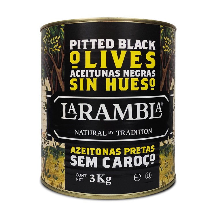 

La Rambla Black Pitted Olive 3Kg / Buah Zaitun Hitam 3 kg