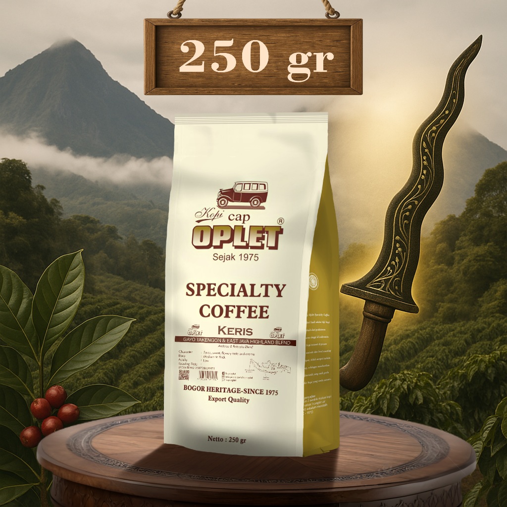 

KOPI OPLET SPECIALTY COFFEE - KERIS BLEND (Arabika GAYO & Robusta E. JAVA) - 250gr
