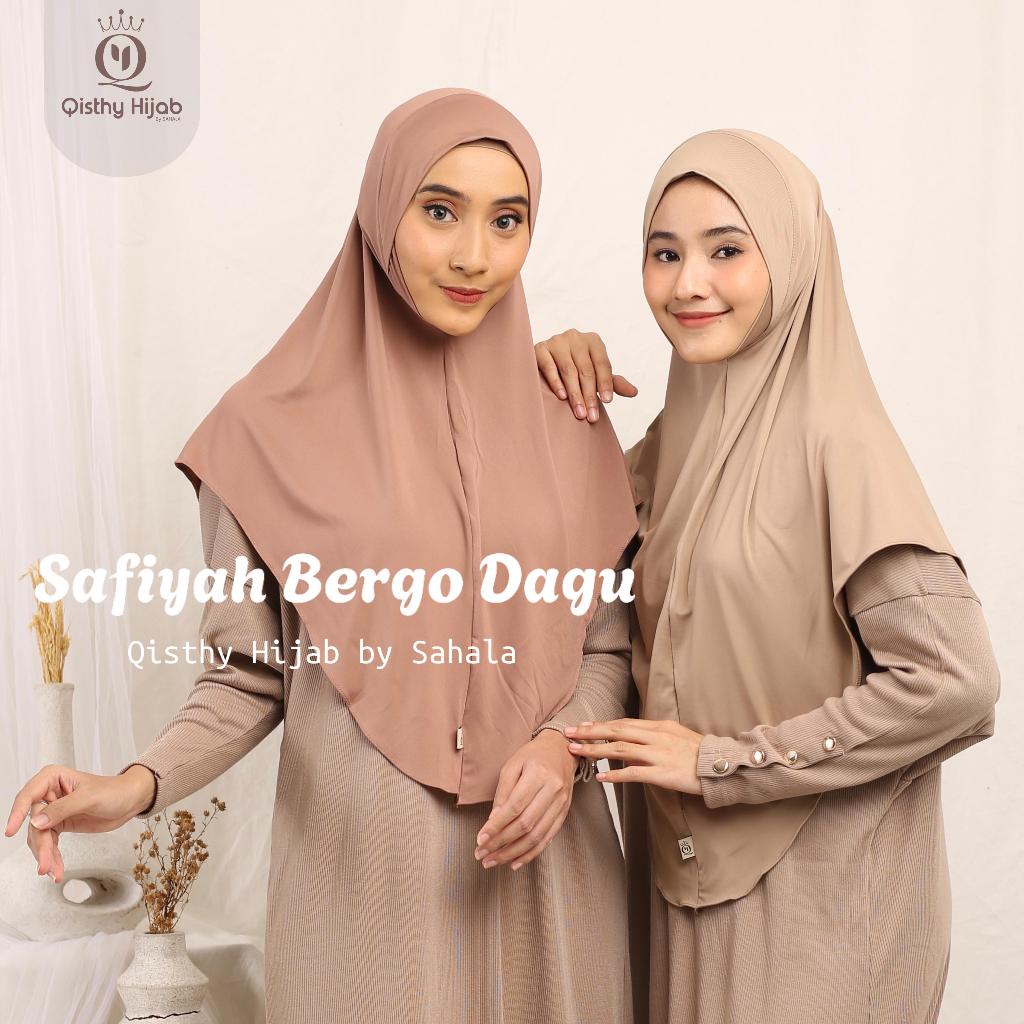 QISTHY HIJAB - SAFIYAH BERGO DAGU Melayu L | Jilbab Instan Jersey Sof Ped | Qisthy Hijab by Sahala