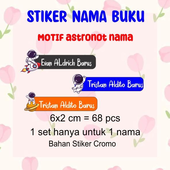 

STIKER NAMA BUKU ISI 60 PCS MOTIF BEBAS