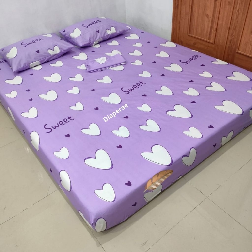 sprei homemade murah motif purple love new