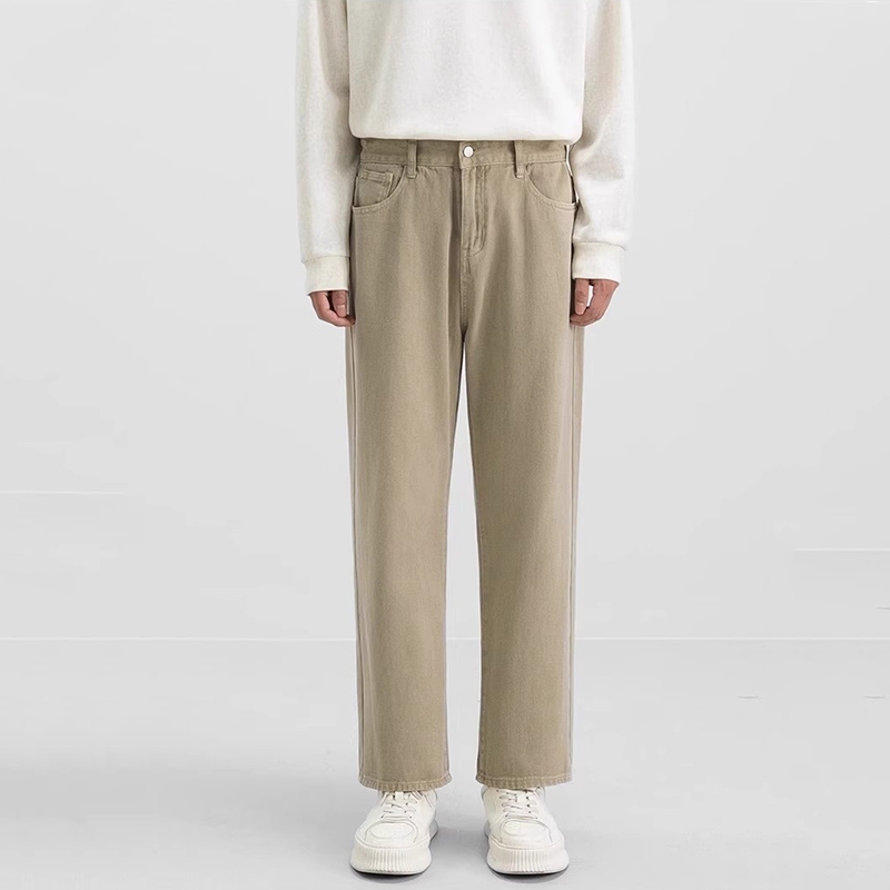 Celana panjang pria premium jeans high waist Khaki straight pants fashion celana baggy jeans pria