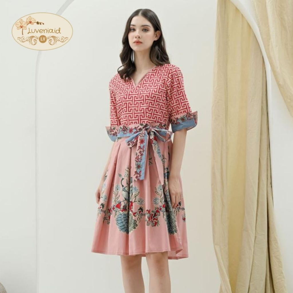 Dress Batik 263 BBB/ Batik Wanita Modern/Batik Katun Strech