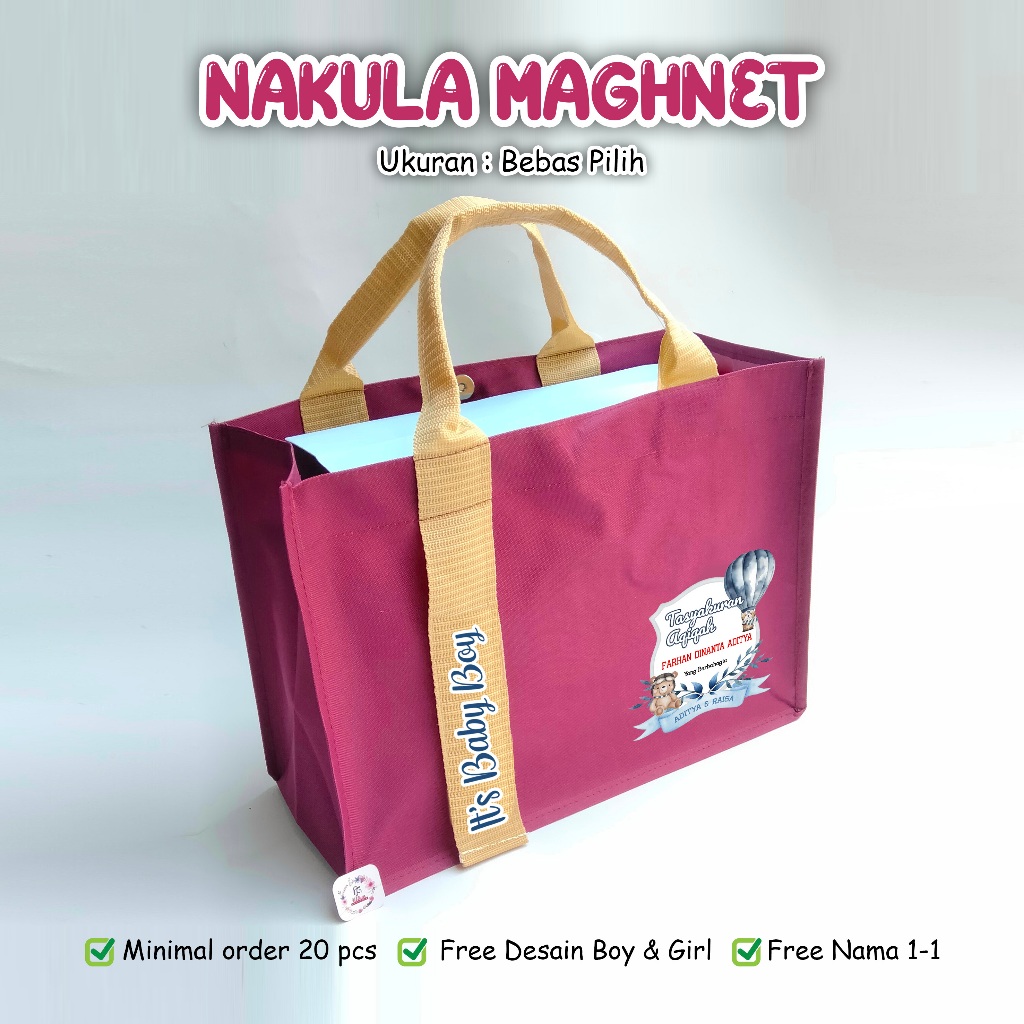 (PREMIUM) NAKULA MAGHNET Tas Souenir Aqiqah