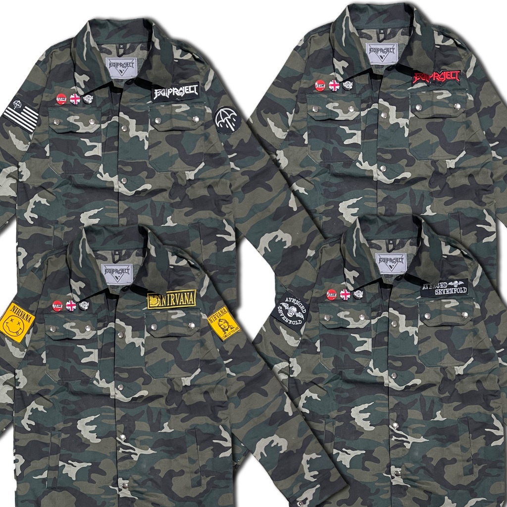 BARU -  SEMIPARKA ARMY - FIELD JACKET CAMO MOTIF LORENG TERSEDIA SEMUA UKURAN DAN TAMPIL BEDA.