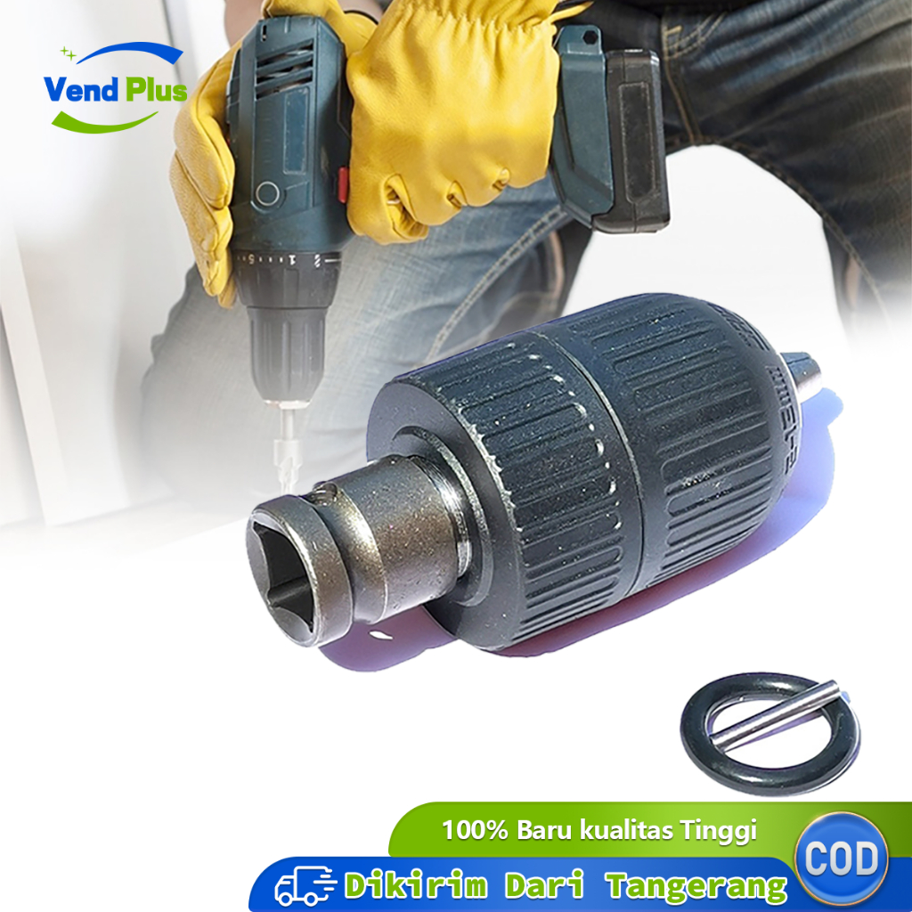 Adapter Impact Wrench 1/2 + Kepala Bor 2-13mm Impact Wrench Kepala Bor Keyless