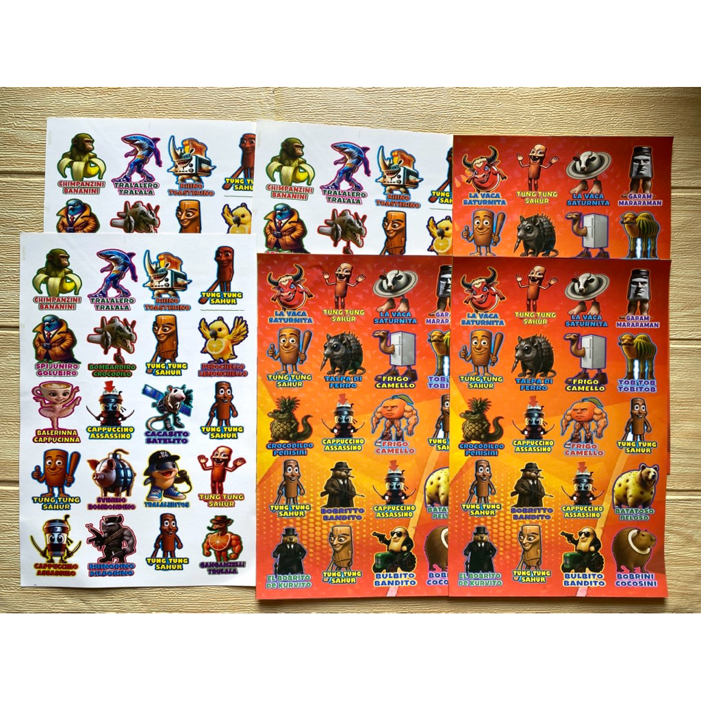 

5Lembar Sticker Anomali Tung Tung Sahur