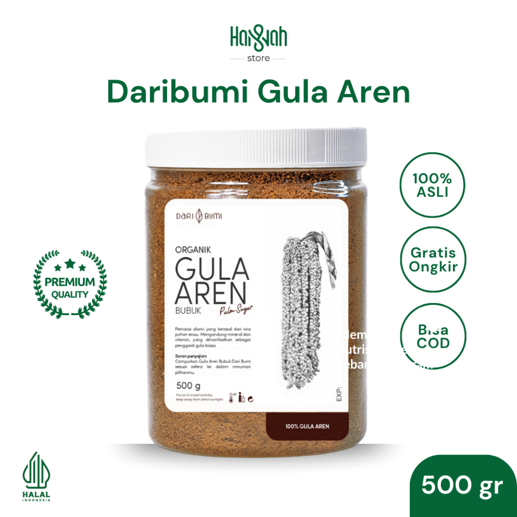 

Daribumi Gula Aren Bubuk 500 Gram Palm Sugar Organik Premium