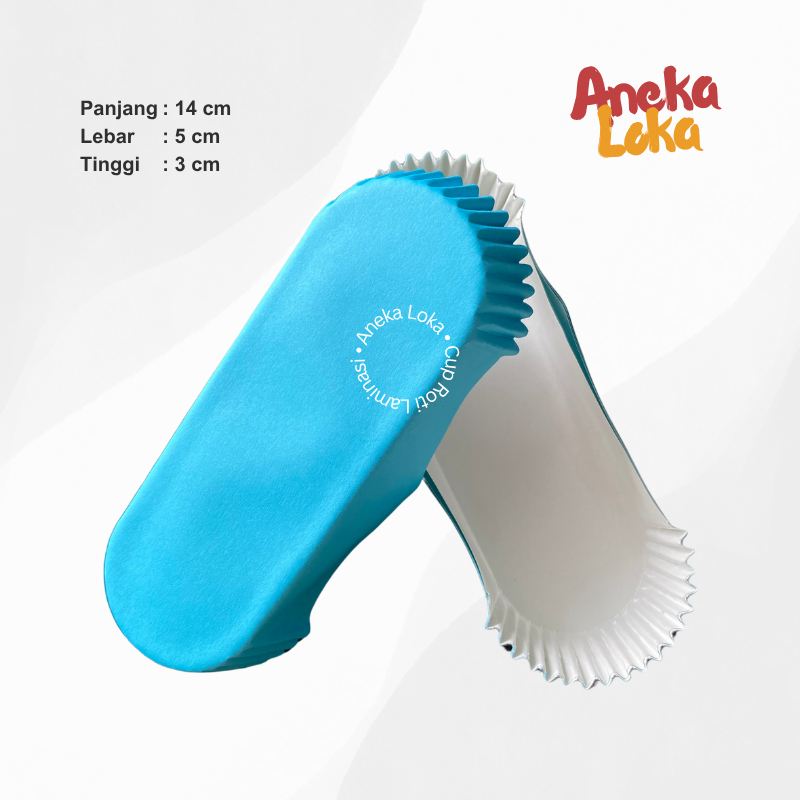 Cup Roti Laminasi Oval Biru Polos 200pcs