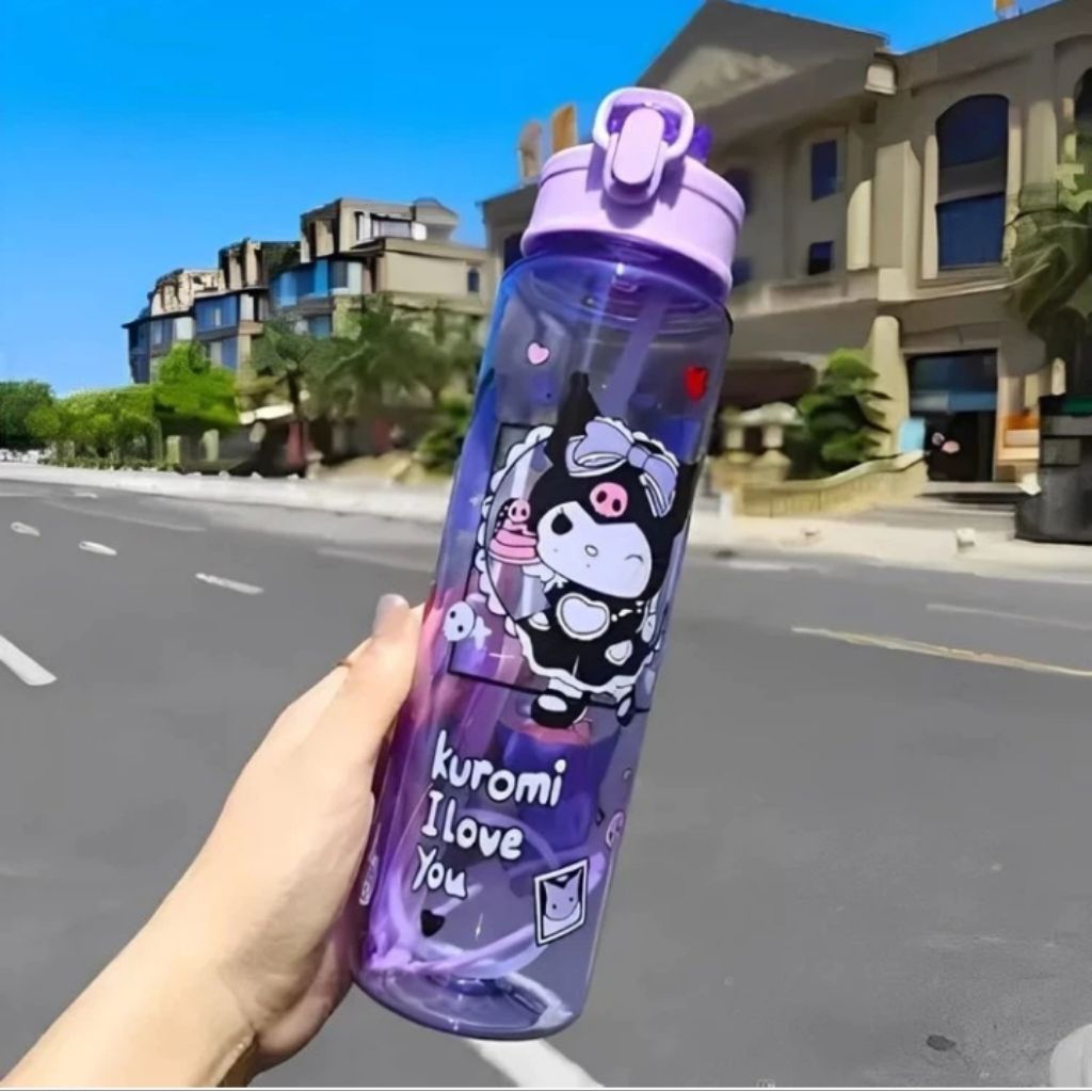 Botol Minum Anak Karakter Lucu 900 Ml Bening Plastik BPA Free