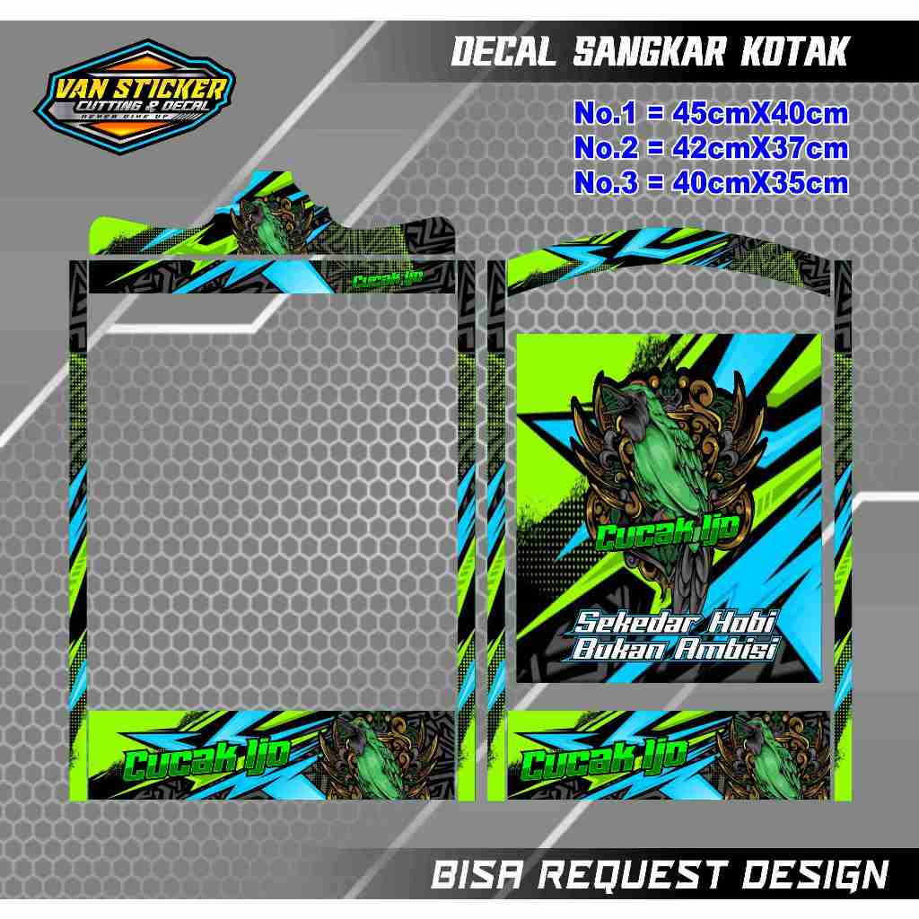 decal sangkar kotak cucak ijo
