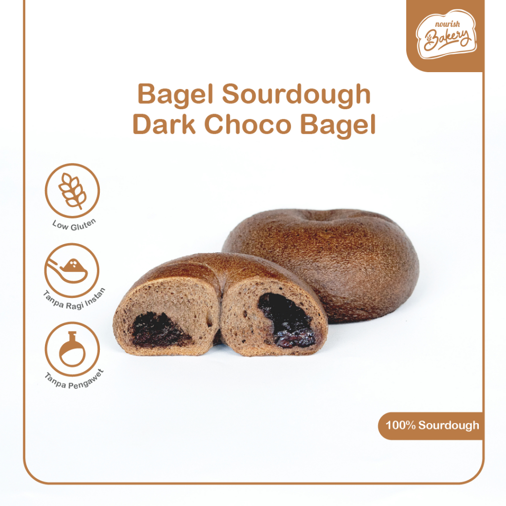 

Bagel Dark Chocolate - 100% Sourdough Bagel Dark Chocolate Long Fermentation 100gr (BSD)