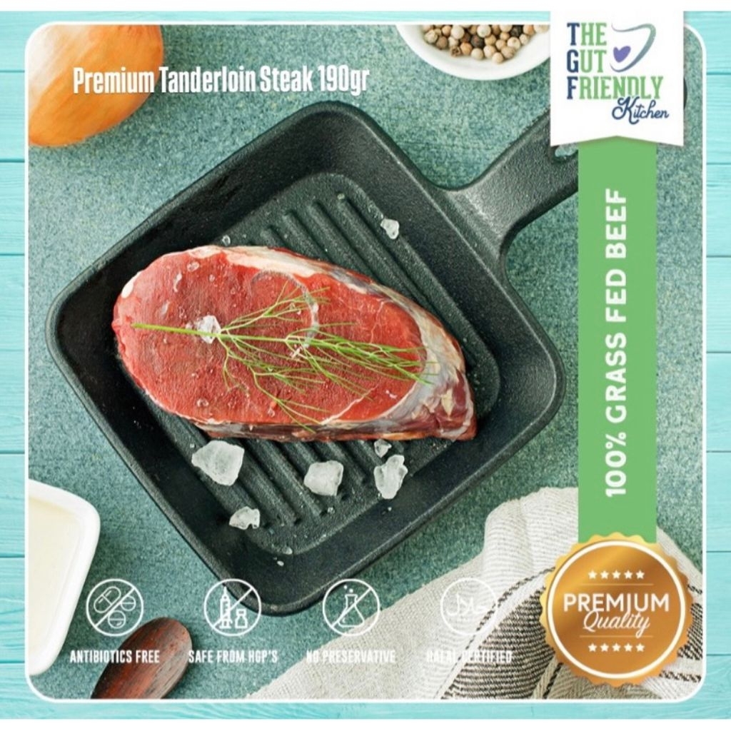 

Grassfed Beef Tenderloin Steak | Premium Grassfed - The gut Friendly Kichen