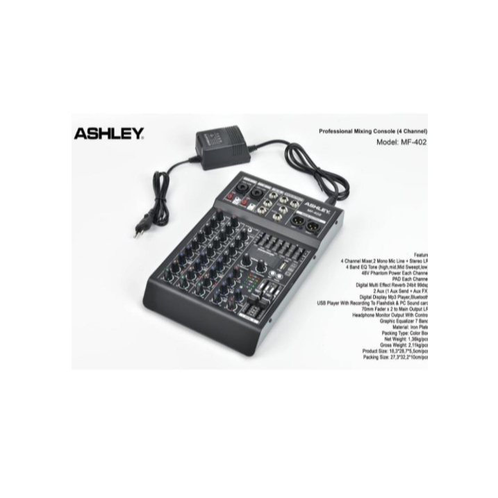 Mixer Ashley MF402 MF 402 ORIGINAL Ashley 4 Channel