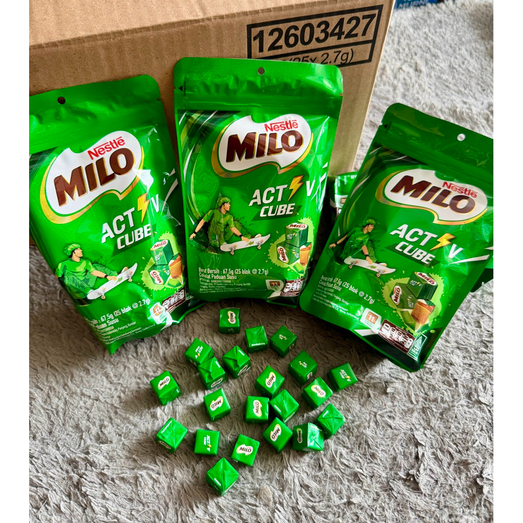 

Milo coklat active cube original by nestle kemasan pouch (25 blok x 2.7gr) Ecer per pcs