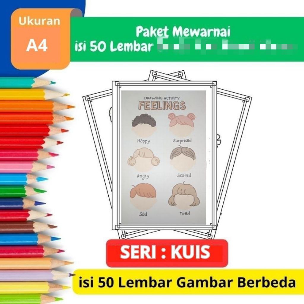 

PROMO Termurah Paket 50 Lembar Gambar / Kertas Gambar Kuis Mewarnai - Ukuran A4 - Seri Kuis