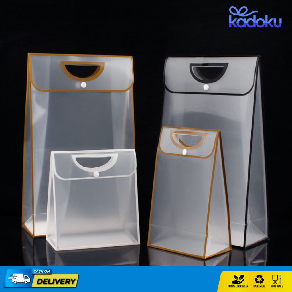 Tas Mika PVC Doff Transparan / Paper Mika PVC / Tas Hampers Ultah / Goodie Bag Mika Doff Kancing