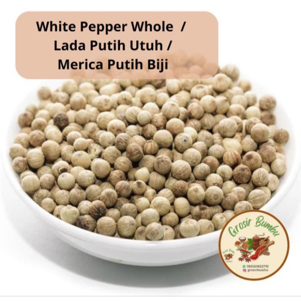 

lada putih utuh.100gr/white pepper powder.asli 100%✅️
