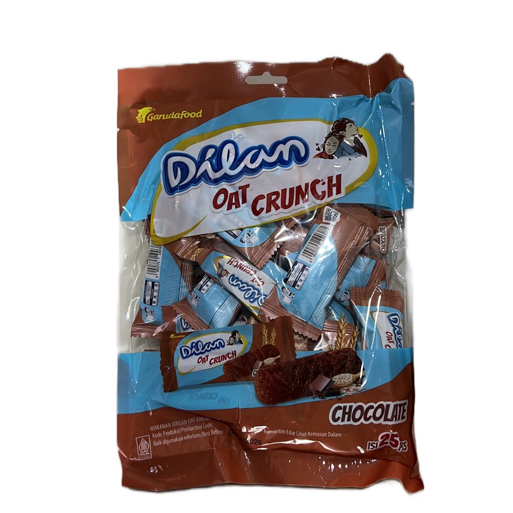 

DILAN OAT CRUNCH [ 1 BUNGKUS ISI 25 PCS @10G ] | OAT BAR RASA COKELAT | DILAN OAT BAR COKELAT