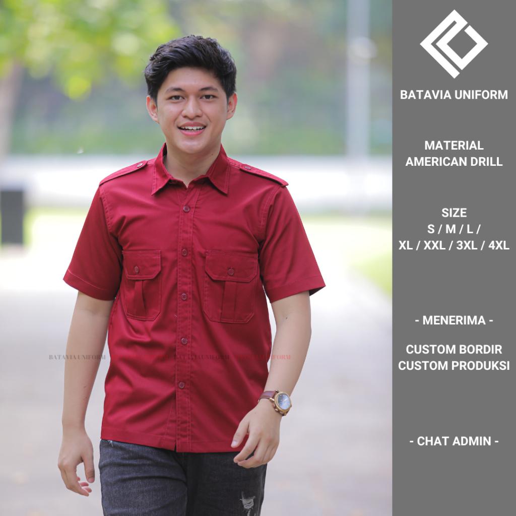 Baju Kemeja Tactical Taktikal PDL PDH Kerja Kantor Komunitas Original Premium Lengan Pendek Material