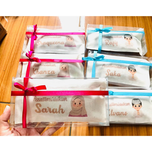 

(BISA SATUAN) Custom Souvenir Ulang Tahun Tempat Pensil Sekolah Anak TK SD Bahan kanvas cetak SUBLIM