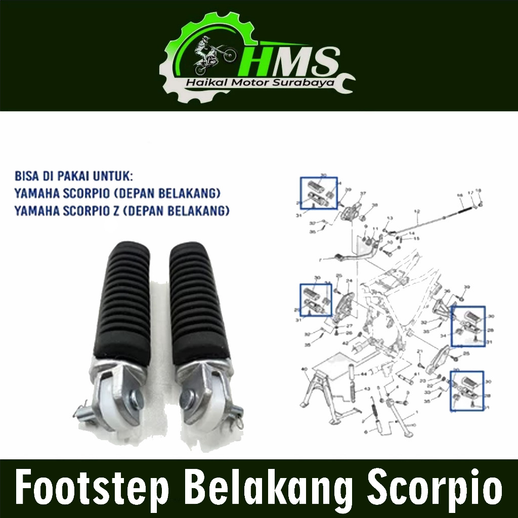 Footstep Belakang Scorpio - Barstep Pijakan Kaki Depan / Belakang Yamaha Scorpio Z