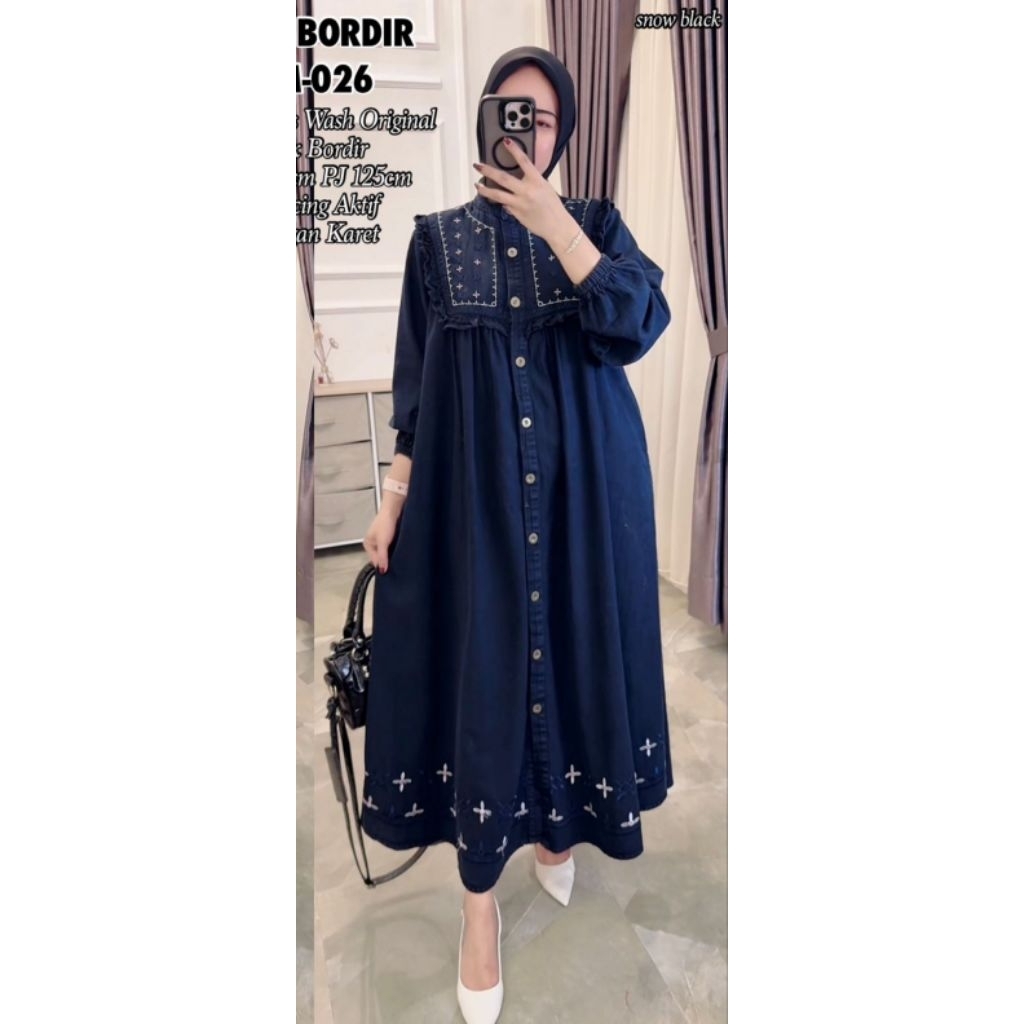 Azkia Midi Dress Jeans Wash