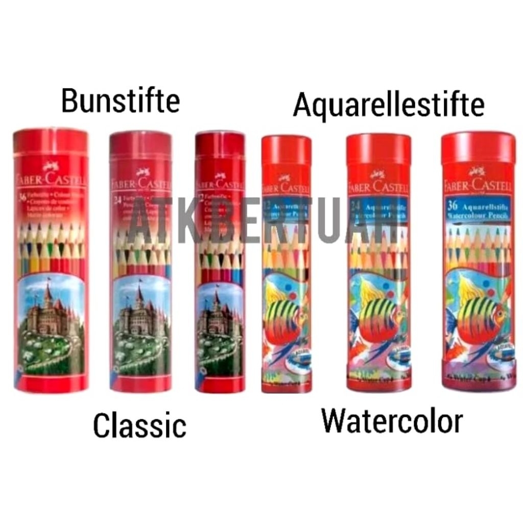 

FABER CASTELL ROUND TIN COLOR PENCIL PENSIL WARNA TABUNG KALENG BULAT