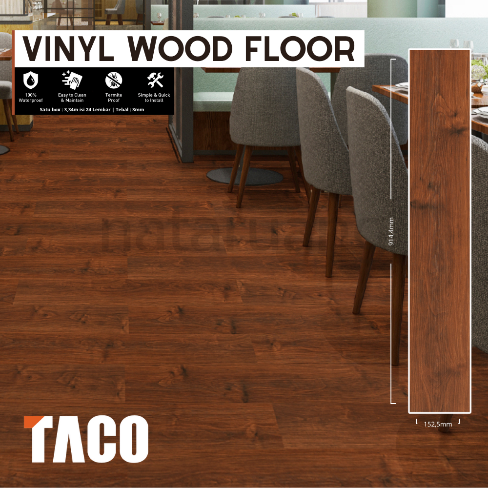 Lantai Vinyl TACO | SPC | Lantai Motif kayu | Lantai Parket | Lantai SPC | SPC lantai kayu