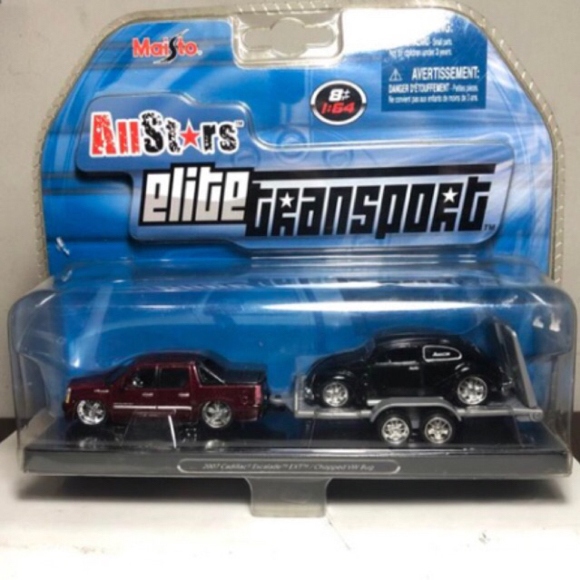 1/64 Maisto Allstar elite transport 2007 caddilac / chopped vw bug