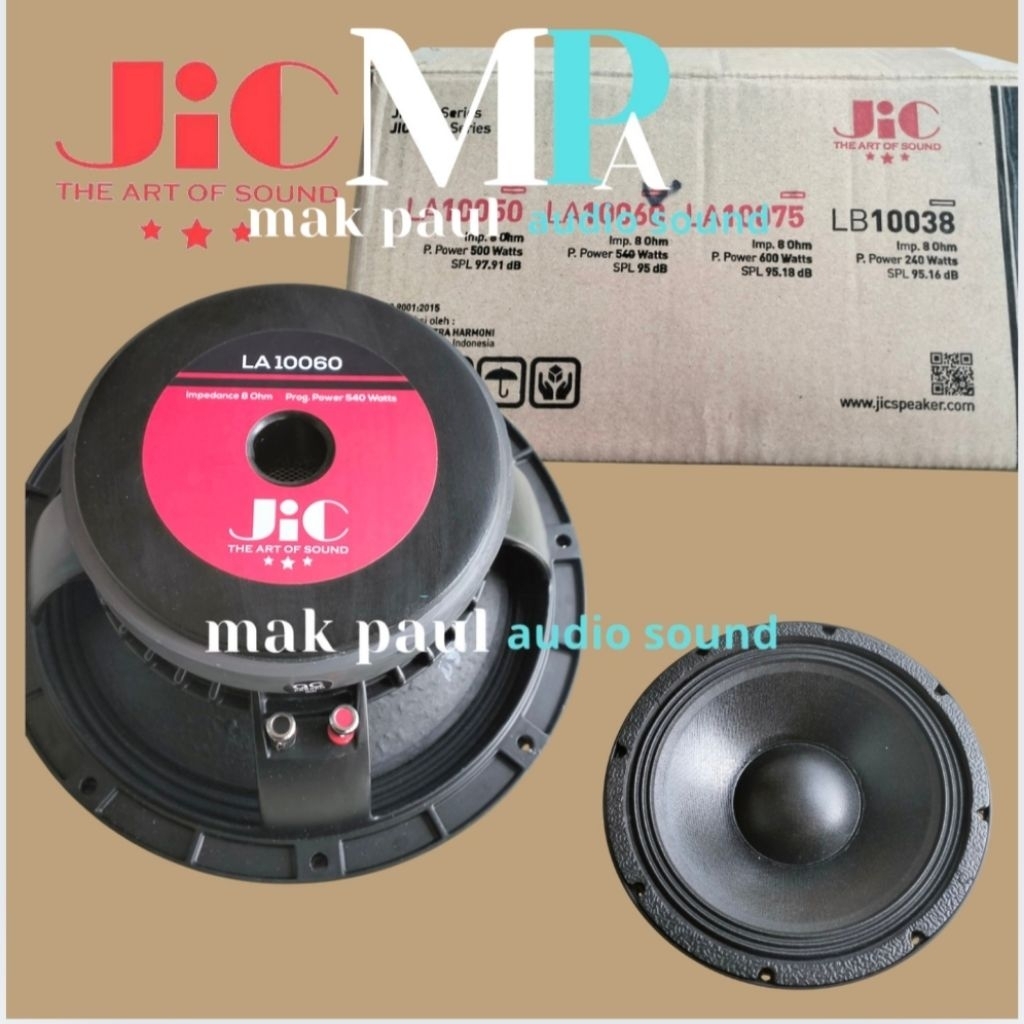 Speaker 10 inch JIC LA 10060 Middle 540 watt vois coil 3 inch suara lantang