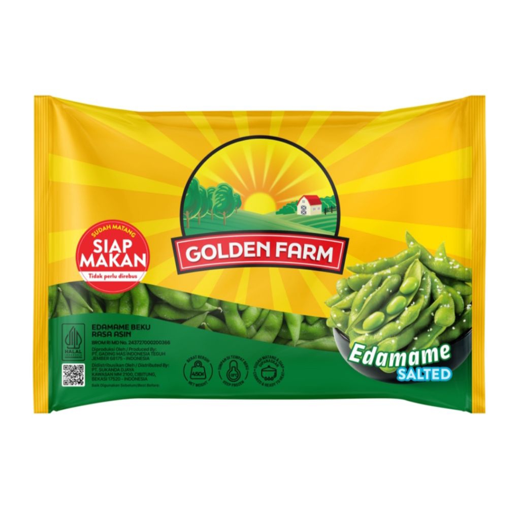 

Edamame Beku Kacang Kedelai Jepang Frozen Food Sudah Matang Golden Farm Salted Edamame