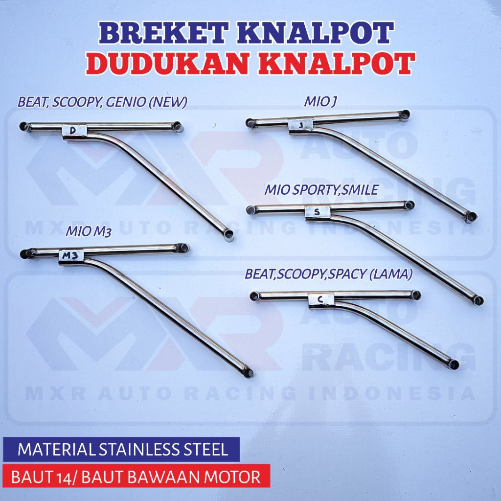 Breket/ dudukan knalpot racing Honda Beat Scoopy Mio Genio Spacy