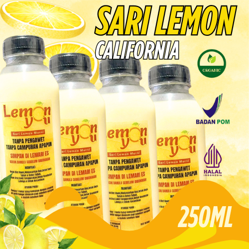 

SUPER HEMAT! LEMON YOU - Paket 4 Botol 250ML Sari Lemon California Asli Untuk Pelangsing Badan Alami