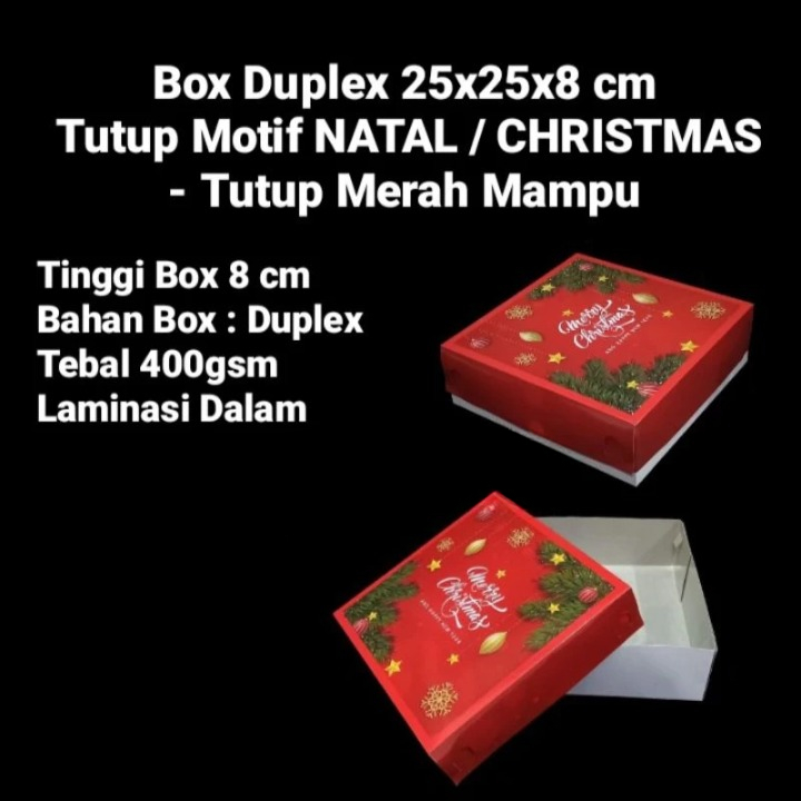 

Box Duplex Motif Natal Merah Dus Hampers Marry Christmas 25x25x8cm