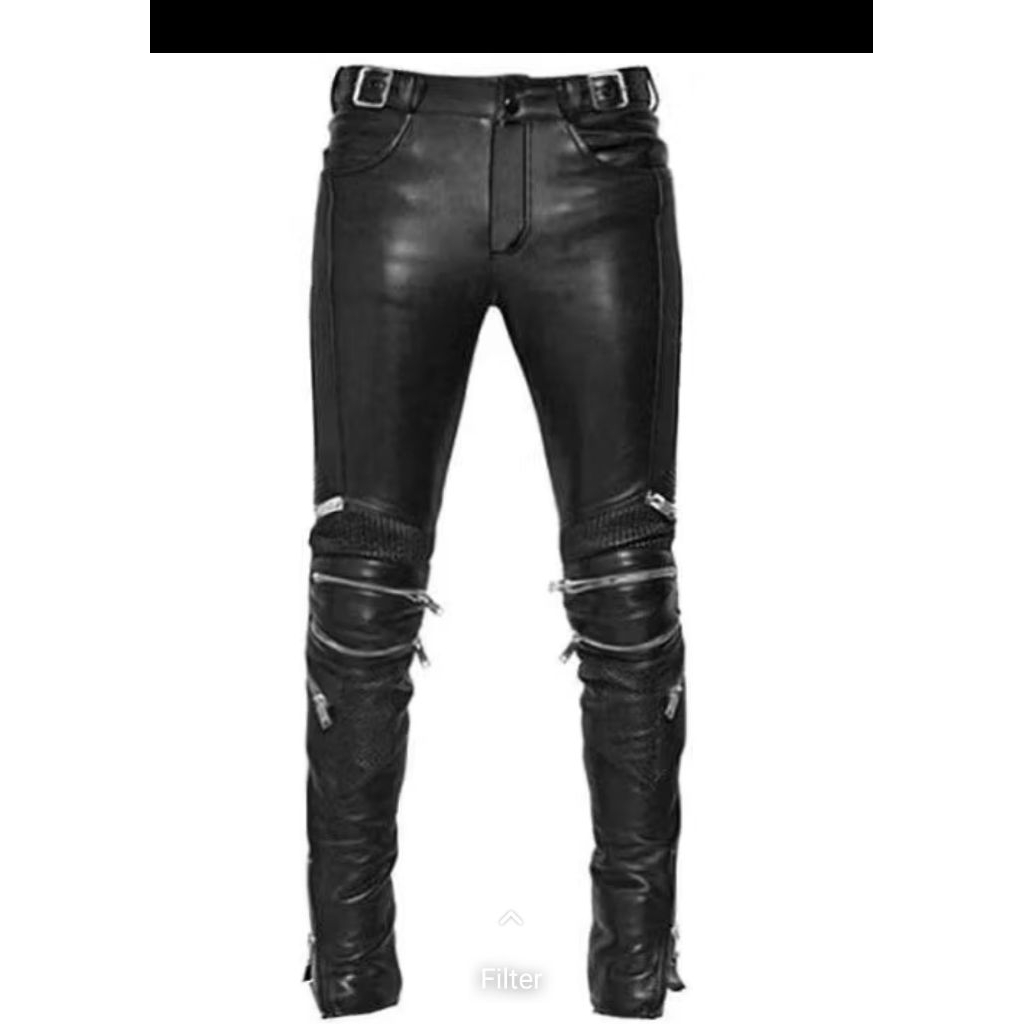 celana kulit pria asli domba super - celana kulit motor