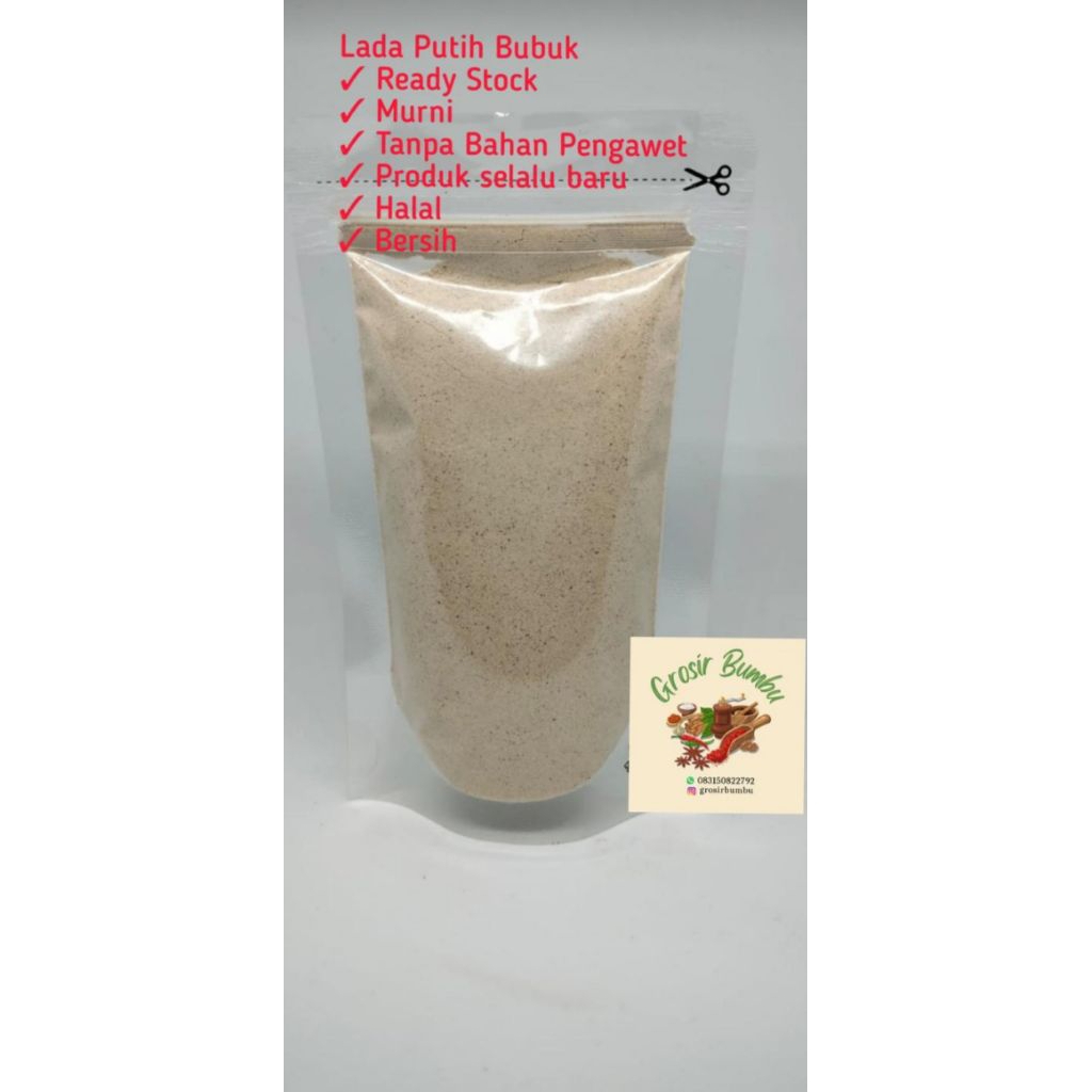 

lada putih food grade.1kg/white pepper powder ala resto.asli 100%✅️