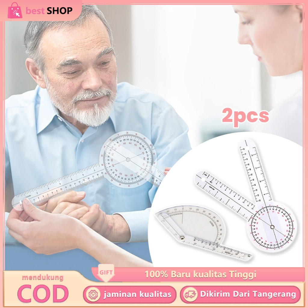 

2 pcs Goniometer Set 8 Inch Penggaris Sudut Sendi Penggaris Tulang Sendi Jari Medical Angle Ruler